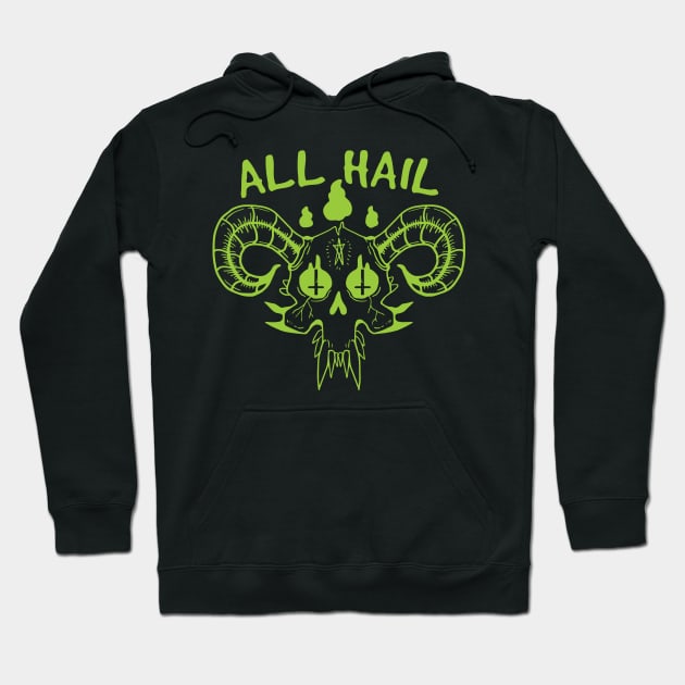 Satanic All Hail Skull Hoodie by pa2rok